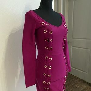 Fashion Nova Bandage dress Size S Burgundy